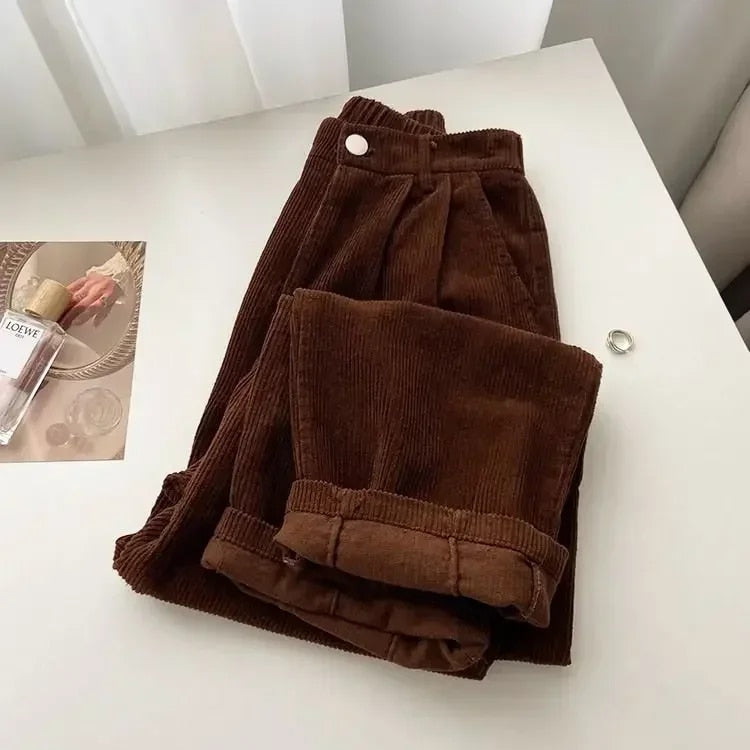 Retro-Cordhose mit hoher Taille für Damen