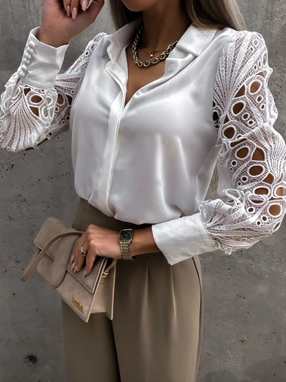 Florena Bluse | Langärmelige Spitzenbluse