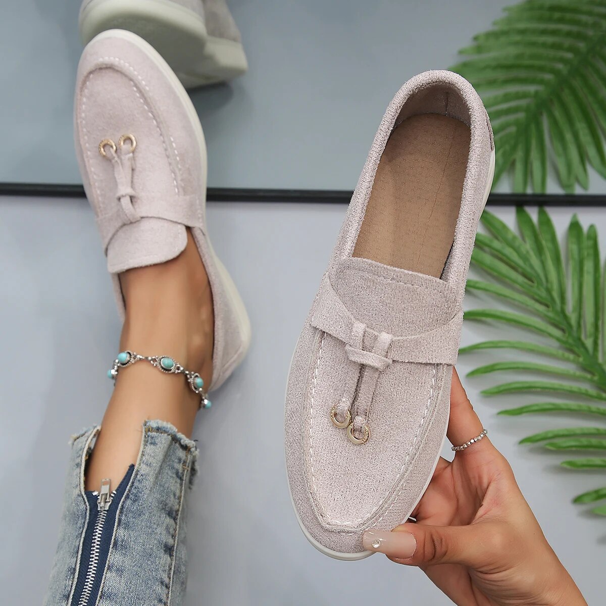 Kleiderbügel Dekor Flache Loafer