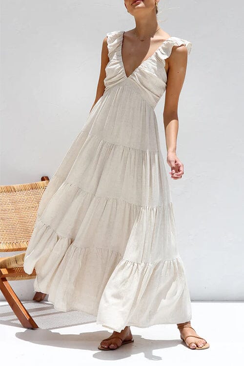 Elegantes langes Sommerkleid mit Rüschen