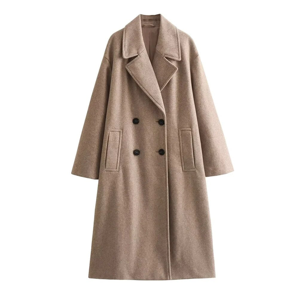 Schicke lange Jacke für Frauen | Elegantes Design - Warmer Wintermantel