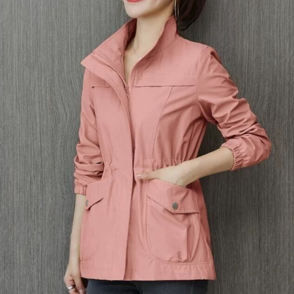 Elfenbeinfarbener schlanker Windbreaker | Schlank & Modern