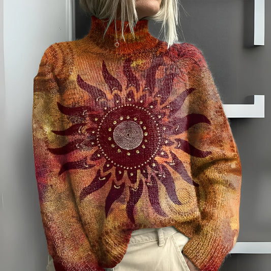 Fryan™ | Warmer Strick-Rollkragenpullover mit Tribal-Sonnenmuster
