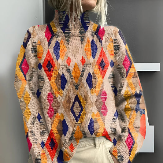 Elvyn™ | Strickpullover mit geometrischem Rautenmuster