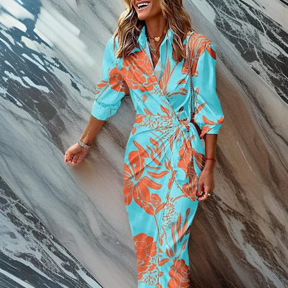 Kleid mit Wickelprint