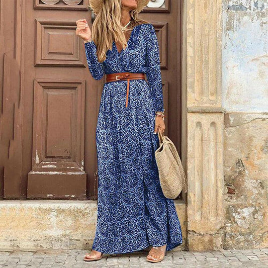 "Fiamma" Designer Maxikleid mit Blumendruck