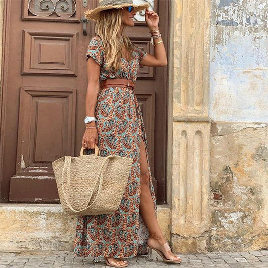 "Meike" Maxikleid mit Blumendruck