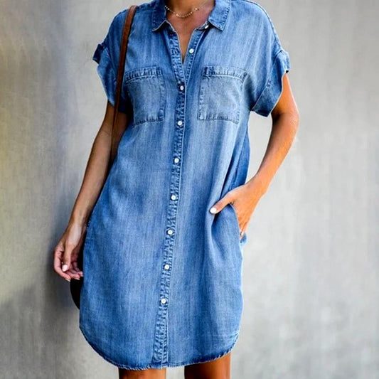 "Eva" Designer-Jeanskleid