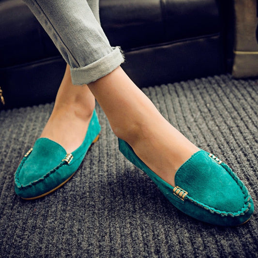 Slip-On Loafers aus Wildlederimitat