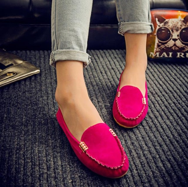 Slip-On Loafers aus Wildlederimitat