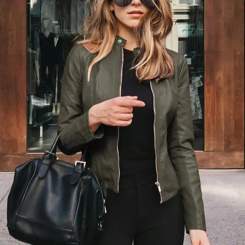 Sannela - Klassische Lederjacke für Damen