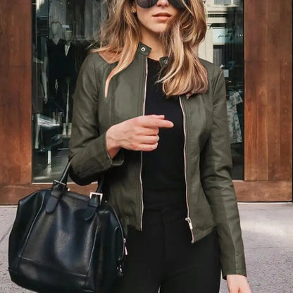 Sannela - Klassische Lederjacke für Damen