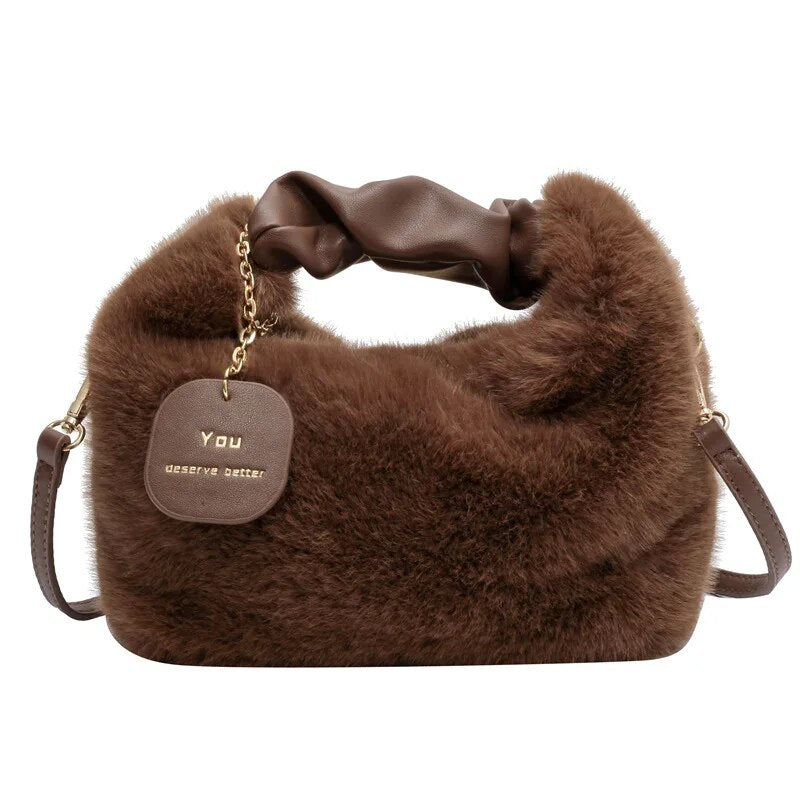 Flauschige Crossbody-Tasche für Frauen