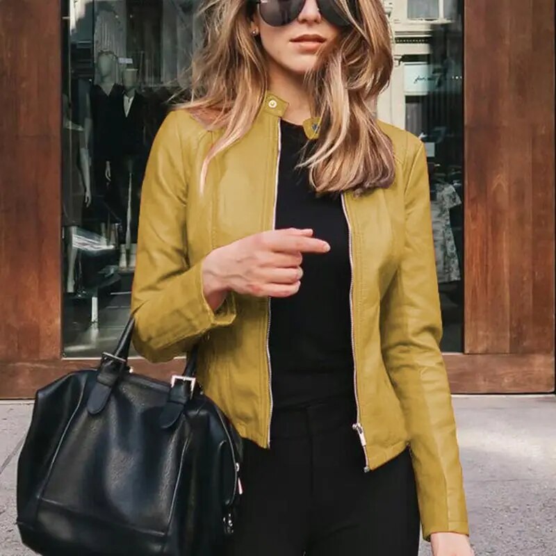 Sannela - Klassische Lederjacke für Damen