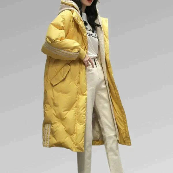 Stilvolle lange Steppjacke