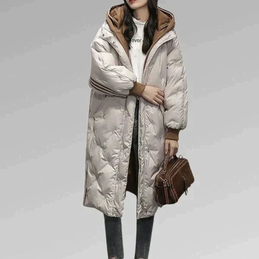 Stilvolle lange Steppjacke
