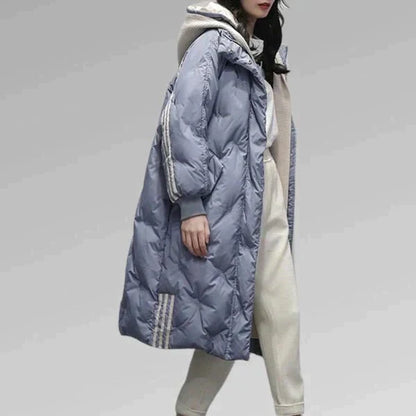 Stilvolle lange Steppjacke