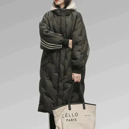 Stilvolle lange Steppjacke