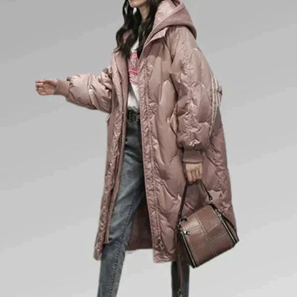 Stilvolle lange Steppjacke
