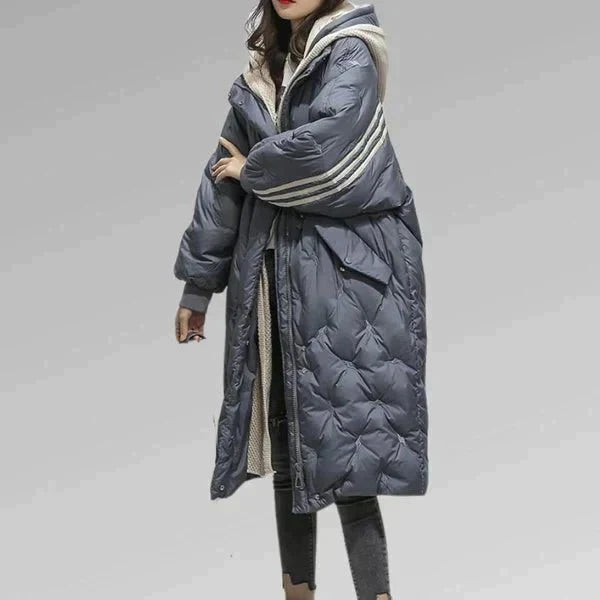 Stilvolle lange Steppjacke