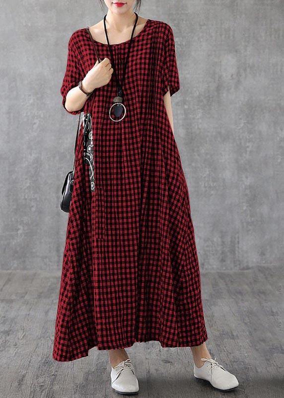 Herra - Lässiges langes kariertes Sommerkleid
