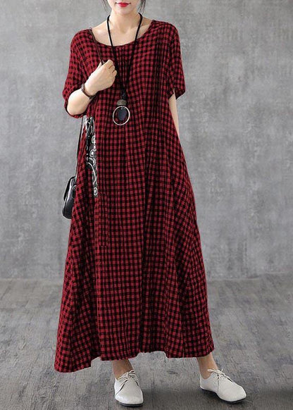 Herra - Lässiges langes kariertes Sommerkleid