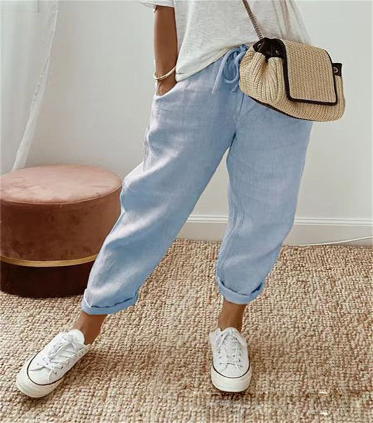 Elegante Baumwoll-Leinen-Hose