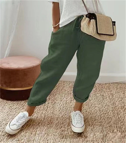 Elegante Baumwoll-Leinen-Hose