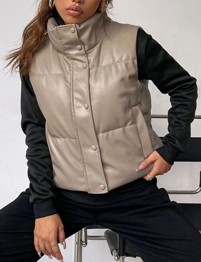 Regine Leder-Bodywarmer | Kurz & Stylisch
