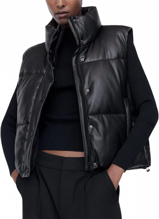Regine Leder-Bodywarmer | Kurz & Stylisch