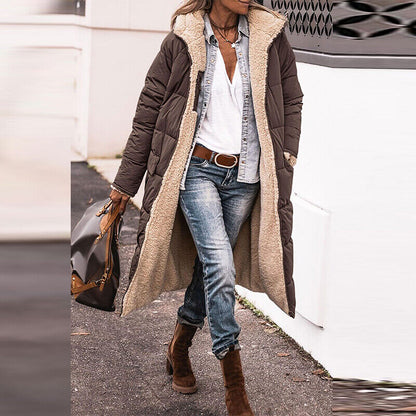 Wendbare lange Sherpa Langer Mantel