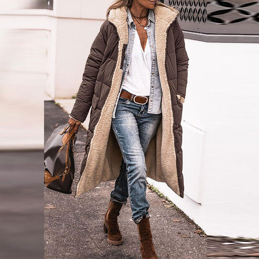 Wendbare lange Sherpa Langer Mantel