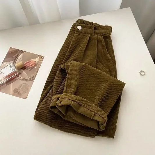 Retro-Cordhose mit hoher Taille für Damen