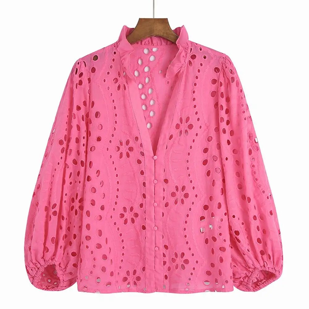 Lety - Damenbluse mit Ausschnitten