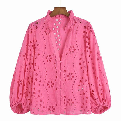 Lety - Damenbluse mit Ausschnitten