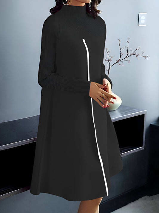 Elfriede | Gestricktes Farbblockkleid mit Vintage-Inspiration