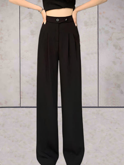 Margaux - Schlichte Hose mit hoher Taille, weitem Bein und Taschen