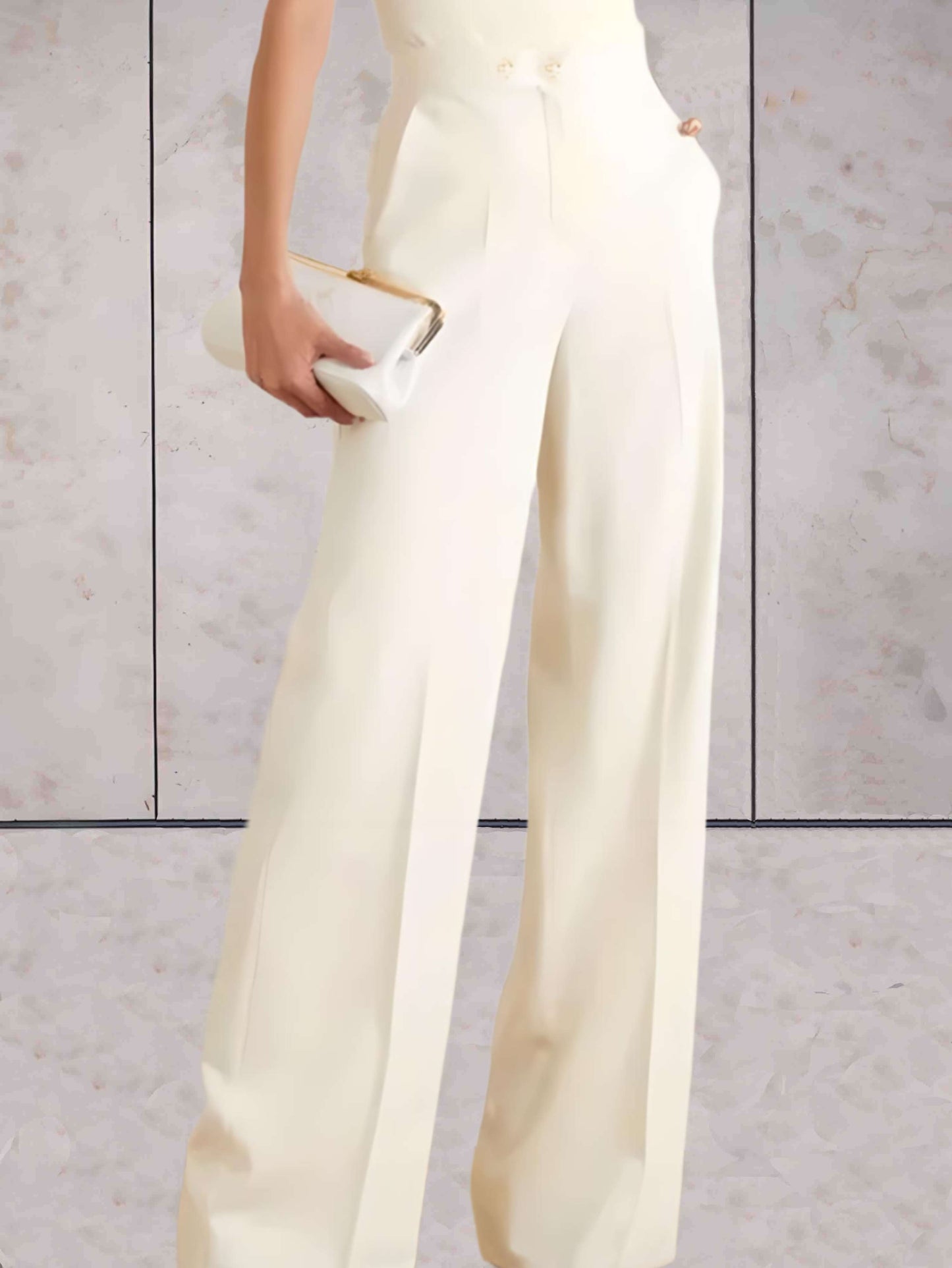 Margaux - Schlichte Hose mit hoher Taille, weitem Bein und Taschen