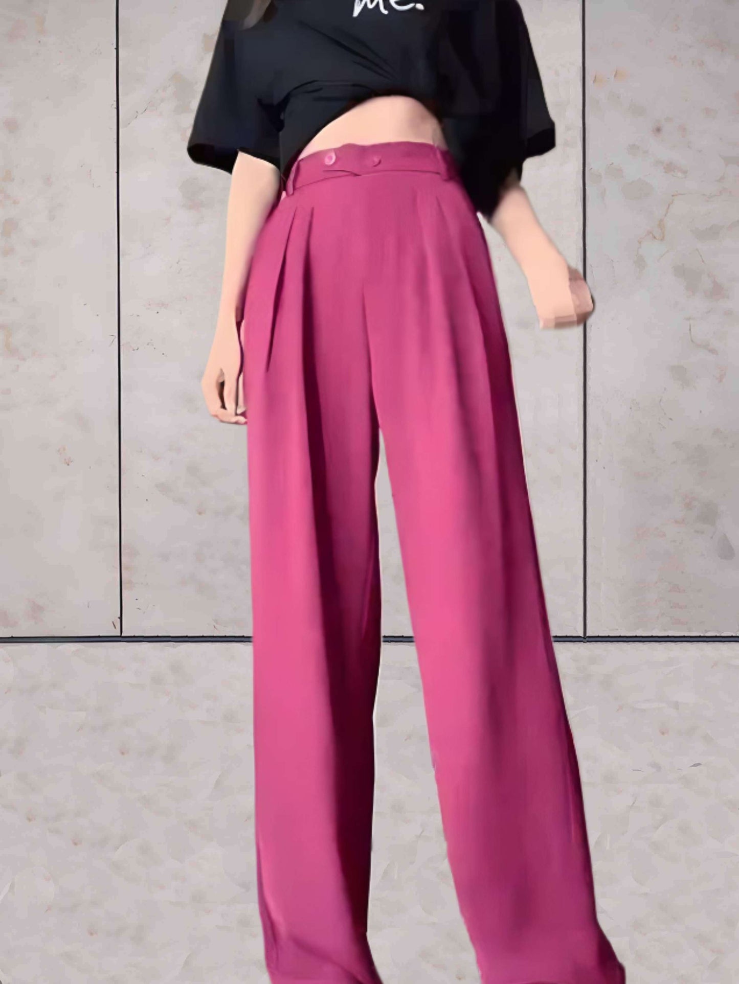 Margaux - Schlichte Hose mit hoher Taille, weitem Bein und Taschen