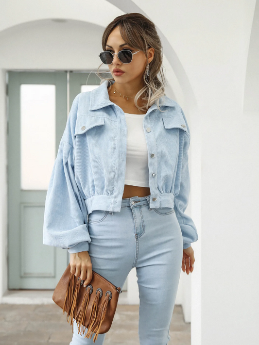Eva Cropped Bomber Jacket | Robust und stilvoll