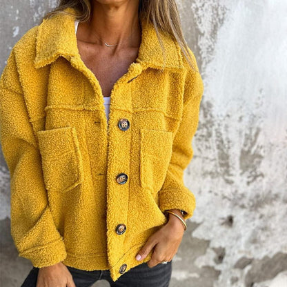Yohana - Warme Jacke mit Kragen für Frauen