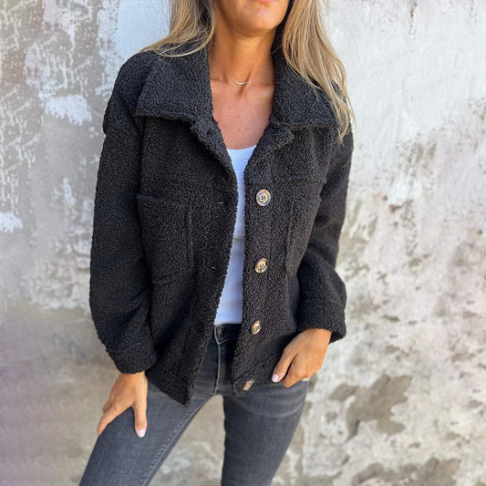 Yohana - Warme Jacke mit Kragen für Frauen