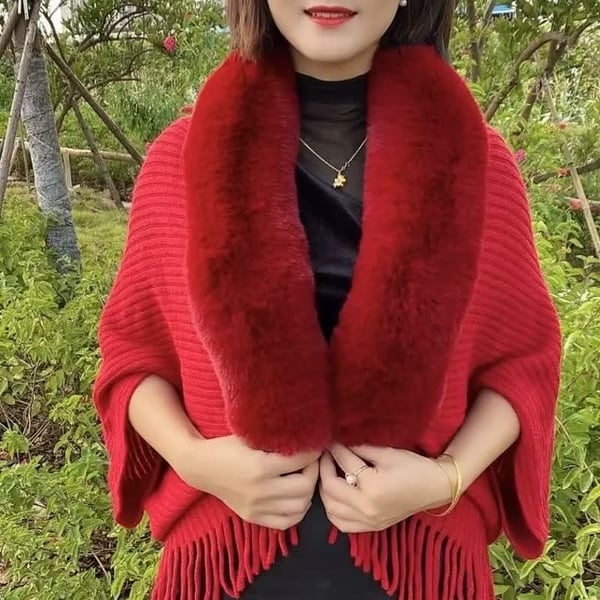 Warmer Winterponcho für Damen