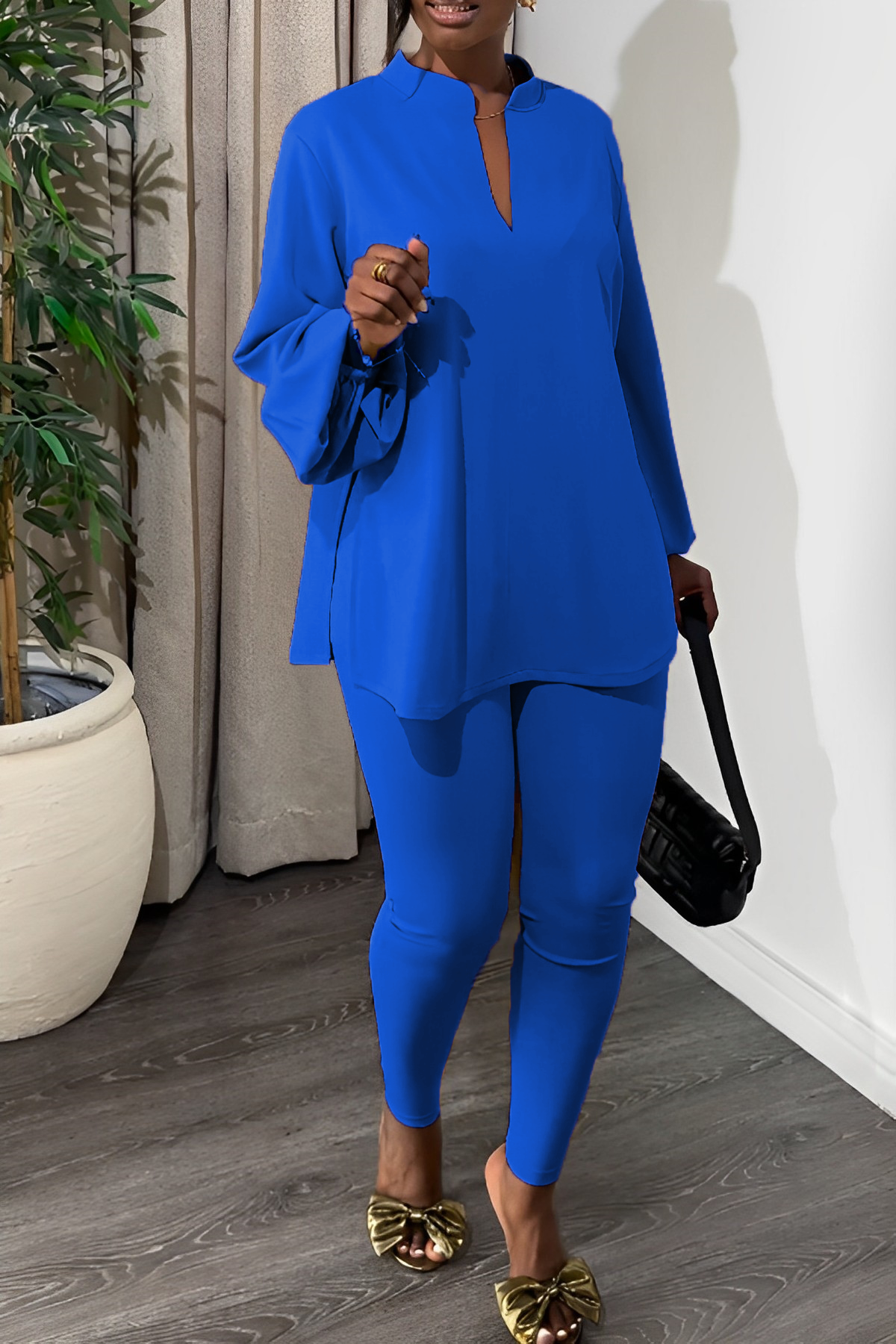 Miah - Elegantes einfarbiges Outfit-Set für Frauen