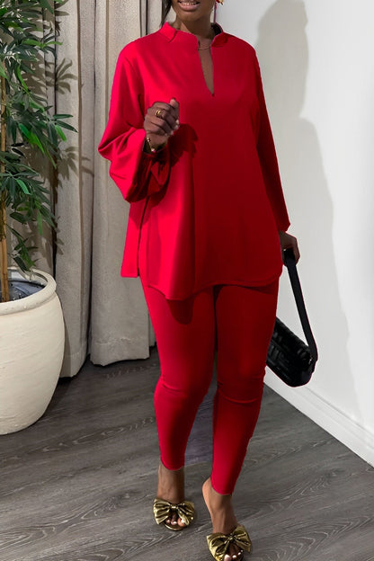 Miah - Elegantes einfarbiges Outfit-Set für Frauen