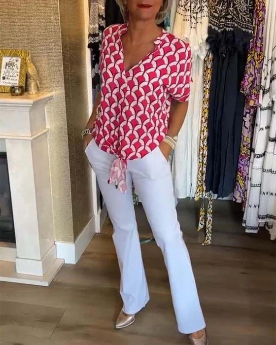 Glynis - Elegantes Oberteil mit V-Ausschnitt für Frauen