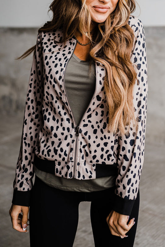 Vielseitiger Bomber mit Leopardenprint-Effekt und trendigem Design