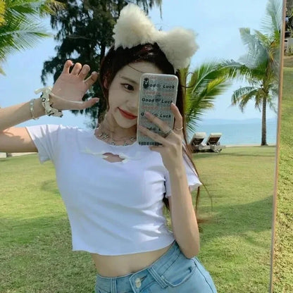Nela - Ausgehöhltes Crop-Top für Frauen