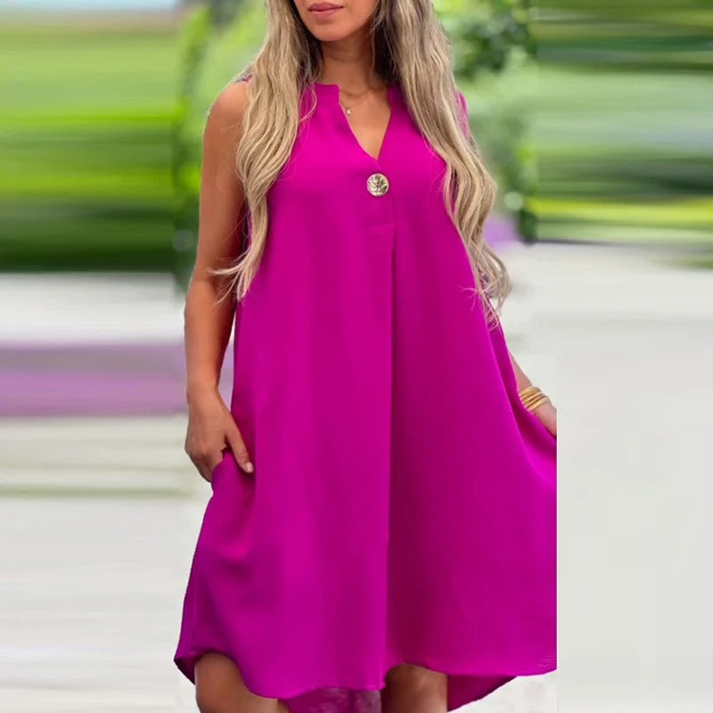 Matilda - ärmelloses Midikleid mit V-Ausschnitt