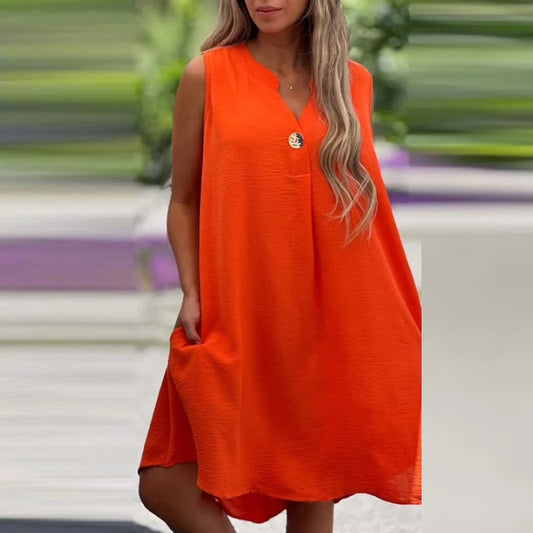 Matilda - ärmelloses Midikleid mit V-Ausschnitt